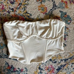 12th Tribe Cream Strapless Corset Top